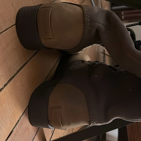 SOREL, Emelie lace up Combat brown leather waterproof boots faux fur 8.5 - Picture 7 of 7